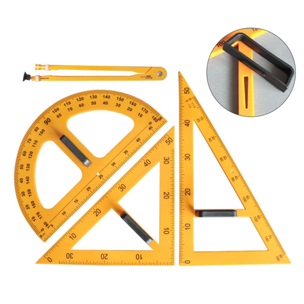 Math Geometry Set With Compass - 내구성이 뛰어난 대형 삼각자, 다양한 크기의