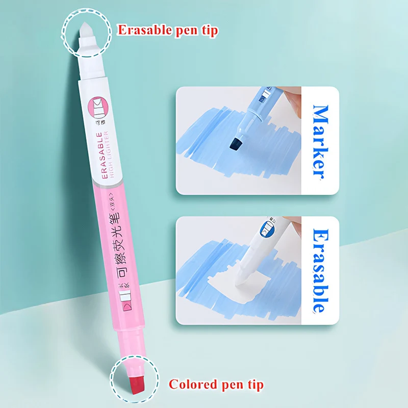 6 가지 색상 지울 수있는 형광펜 세트 학생을위한 양면 - Pastel Highlighter Set Double Ended 리뷰 및 가격
