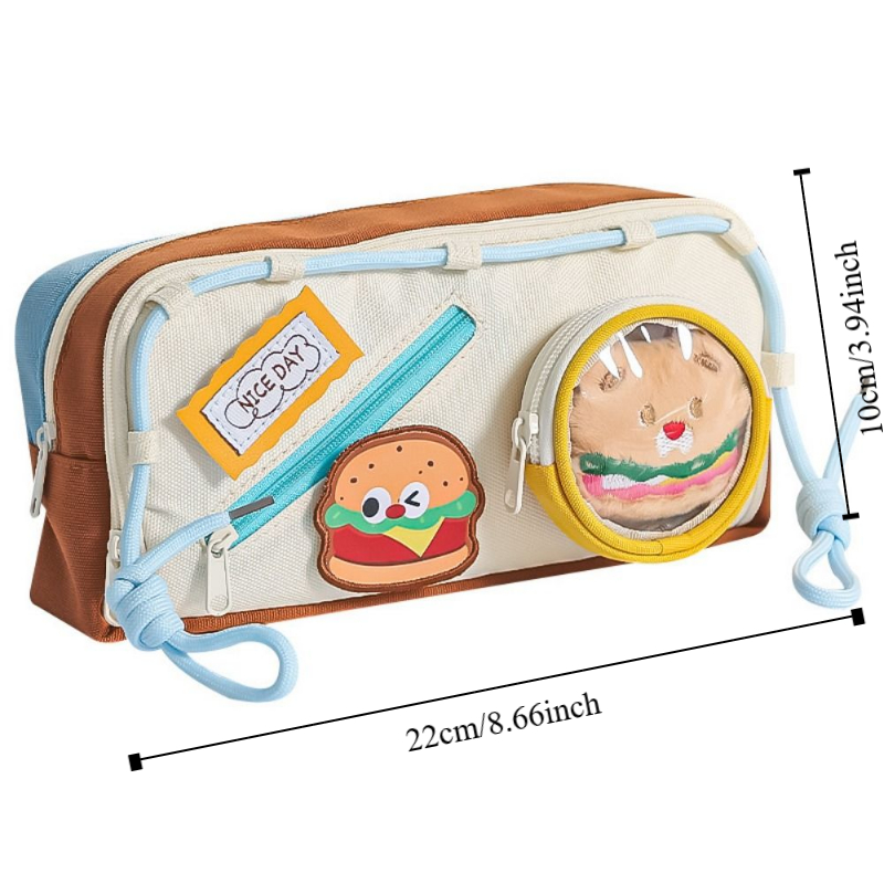 대용량 햄버거 연필 케이스 미적 맛있는 음식 학교 케이 - Aesthetic Large Pencil Case Pouch 리뷰 및 가격