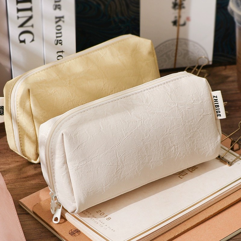 카와이 크림 가죽 연필 케이스 방수 대용량 문구 파우치 - Aesthetic Large Pencil Case Pouch 리뷰 및 가격