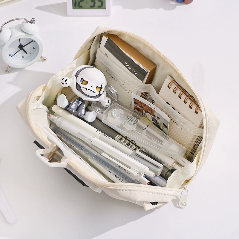 카와이 크림 가죽 연필 케이스 방수 대용량 문구 파우치 - Aesthetic Large Pencil Case Pouch 리뷰 및 가격