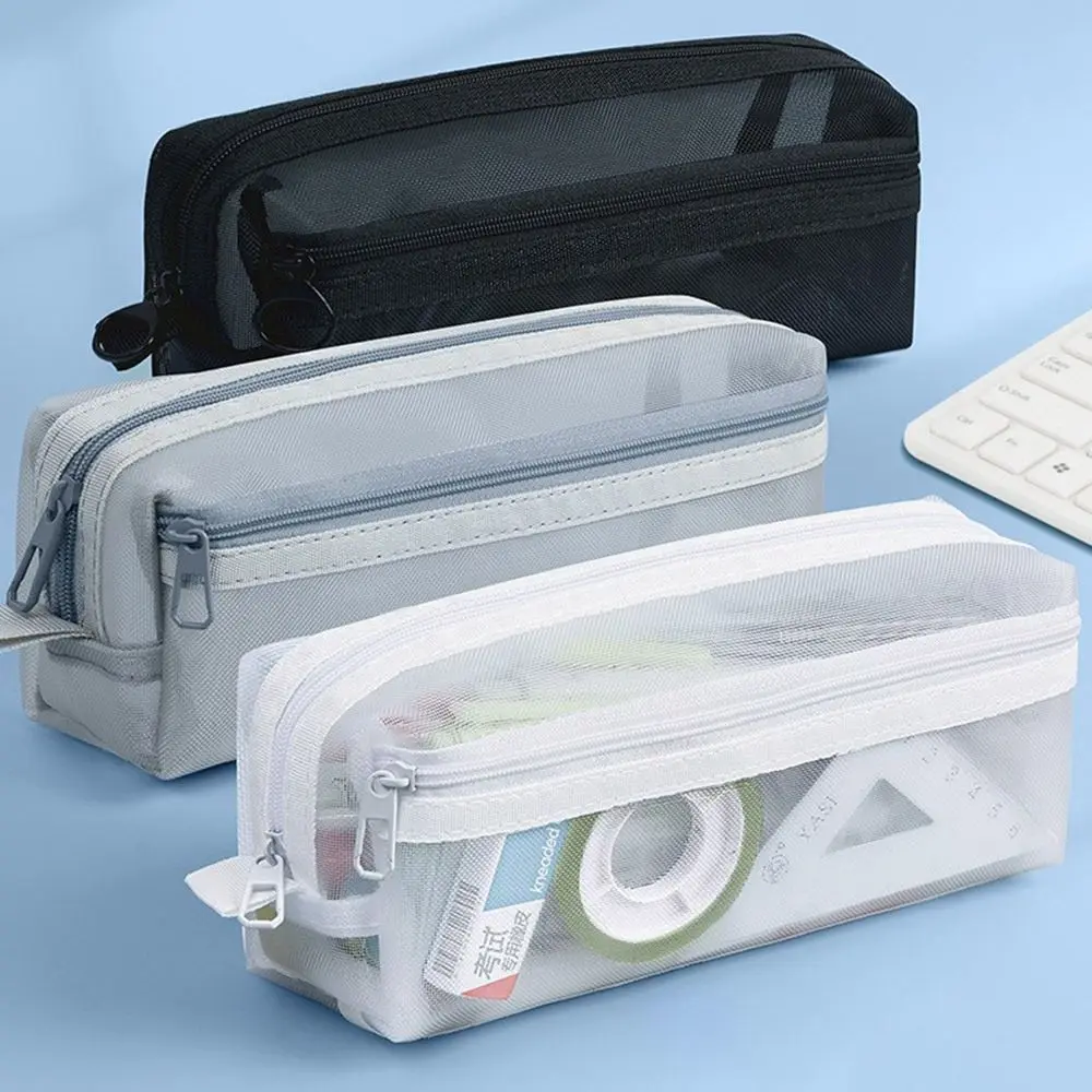 대용량 이중 레이어 메쉬 펜 정리함, 학생, 교사, 시 - Clear Mesh Pencil Pouch For Exam 리뷰 및 가격