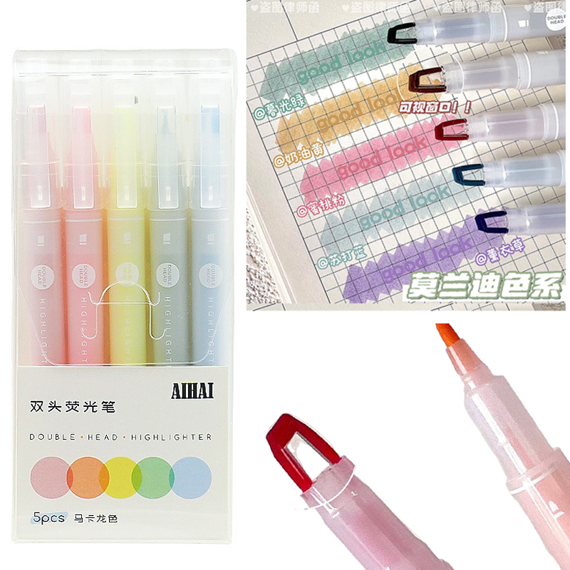 5-25 색상/세트 더블 유니크 윈도우 팁 형광펜 더블 - Pastel Highlighter Set Double Ended 리뷰 및 가격